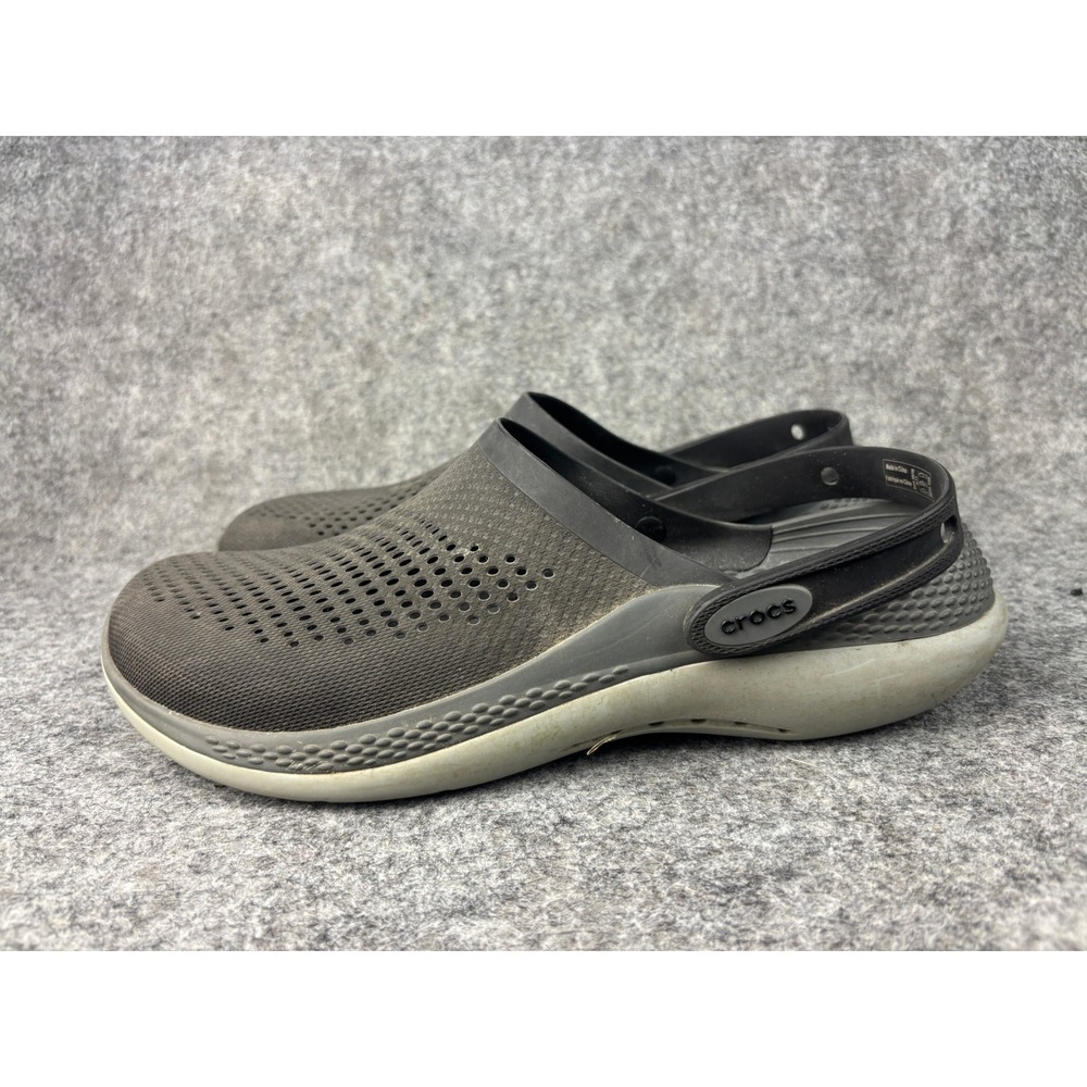 Crocs LiteRide Clogs Mens Size 11 Gray Athletic Comfort Slip On Shoes